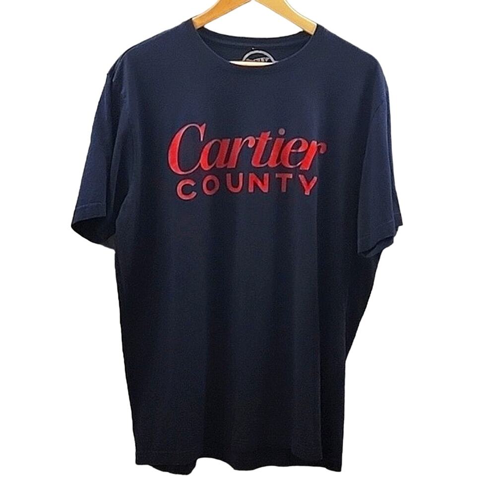 The Coney Island 'Cartier County' navy blue crew neck tea short sleeve men's 2XL